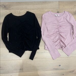GAP Kids Black and Pink Long Sleeve Tops